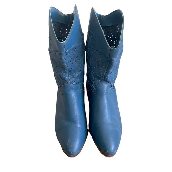 Dingo Vintage Leather Cowboy Cowgirl Western Boot Blue 9 - Picture 5 of 15
